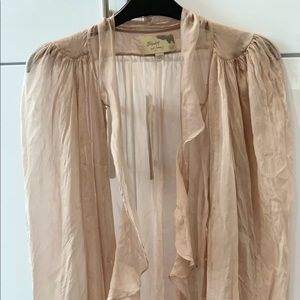 Elizabeth & James Dusty Rose Tie Blouse